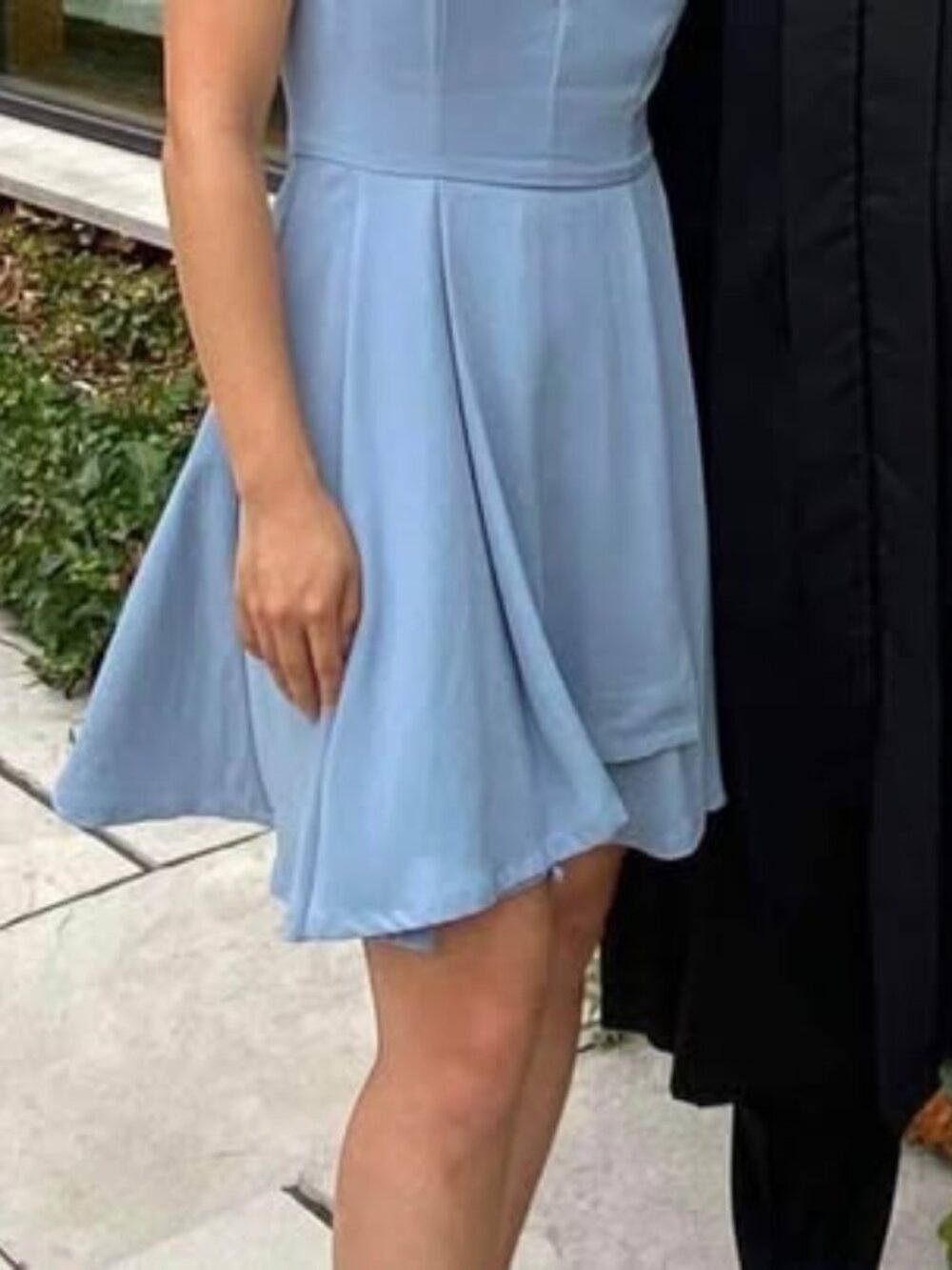 Lulus Dusty Blue V-Neck Mini Dress Size S